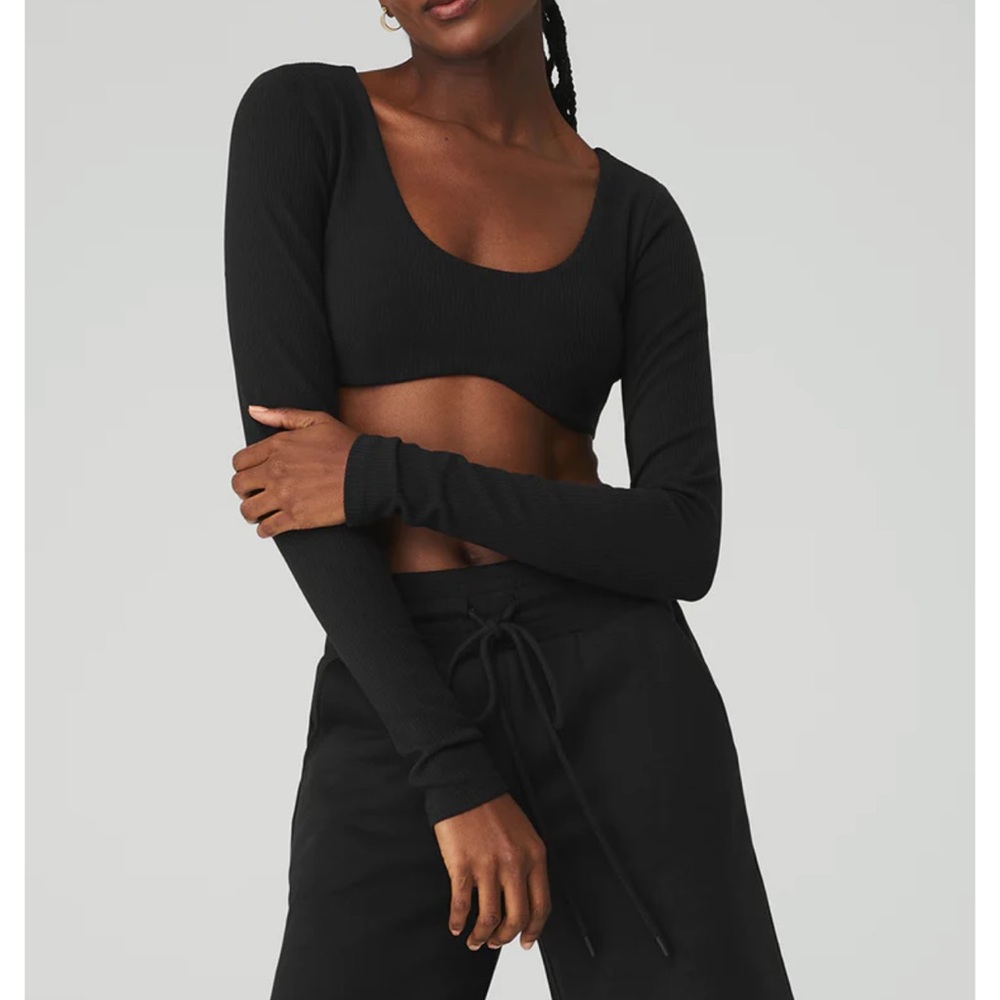 ALO Ribbed Defined Long Sleeve Bra